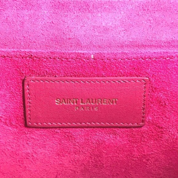 Saint Laurent 311213  Y line Logo flap bag pouch Clutch bag Leather pink/Gold - Picture 13 of 15